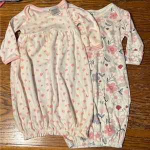 Baby gowns, Bright Future, Gerber Organic, 0-6 months, pink and white